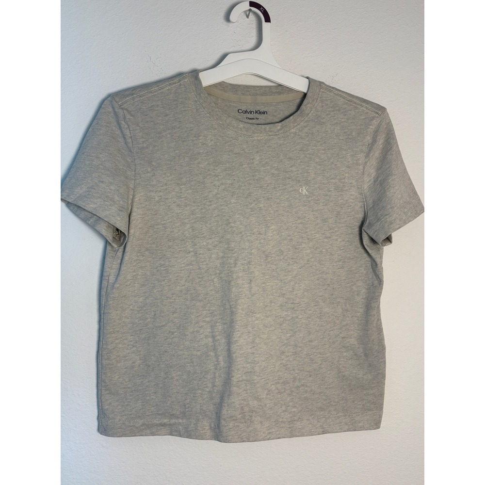 Calvin Klein Mens Small Heather Gray Classic Fit Short Sleeve Crewneck T-Shirt